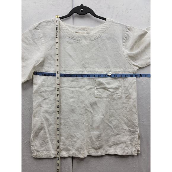 David Dart 100% Linen Pullover Top with Front Pocket, Sz P - Picture 2 of 13